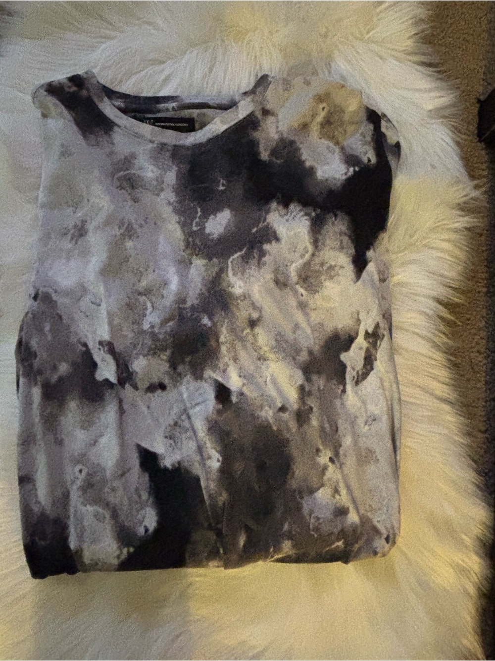 Tie-Dye Crewneck Sweatshirt in Black and Gray